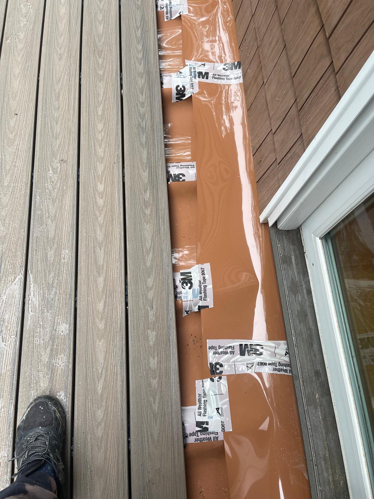 Deck waterproofing with 3M flashing tape